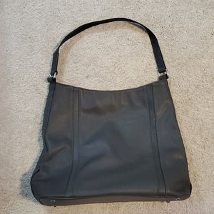 Grey Leather Shoulder or Cross-body Bag
